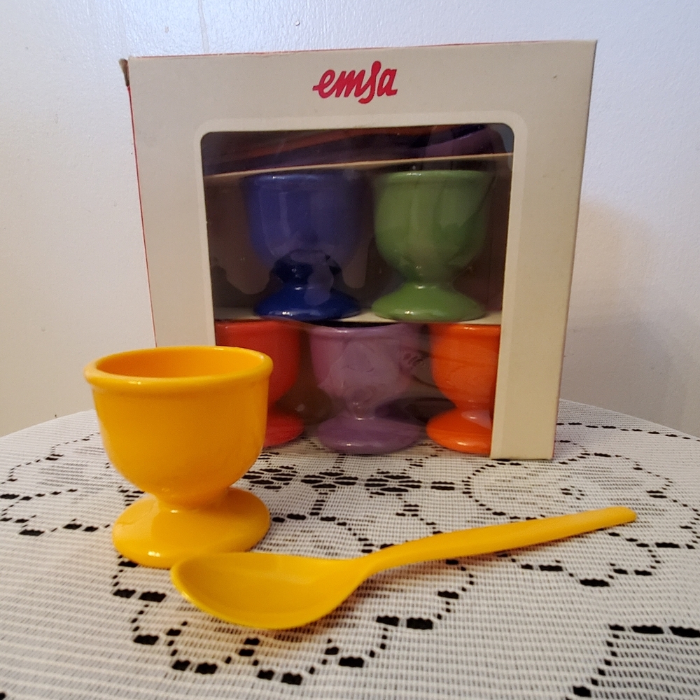 Emsa Colorful Egg Cup and Spoon Set